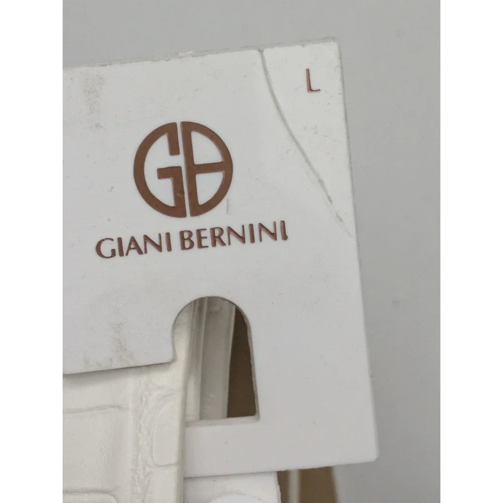 Giani Bernini Womens‎ Monochromatic Croc-Emb White Size Large NWT